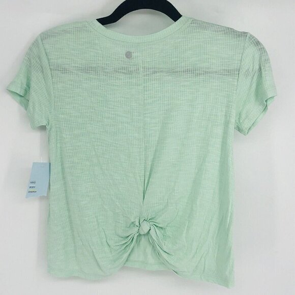 Z by Zella T Shirt Girls Size L 10-12 Green Knotted Back Detail Short Sleeve - Picture 7 of 7
